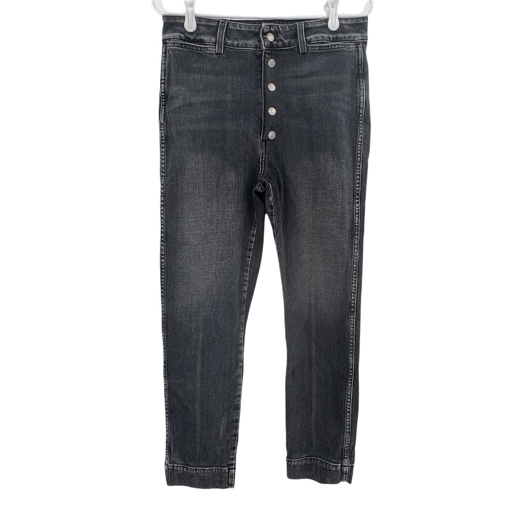 AMO Black Audrey With Snap Button Fly Skinny Jeans Size 30 Women's